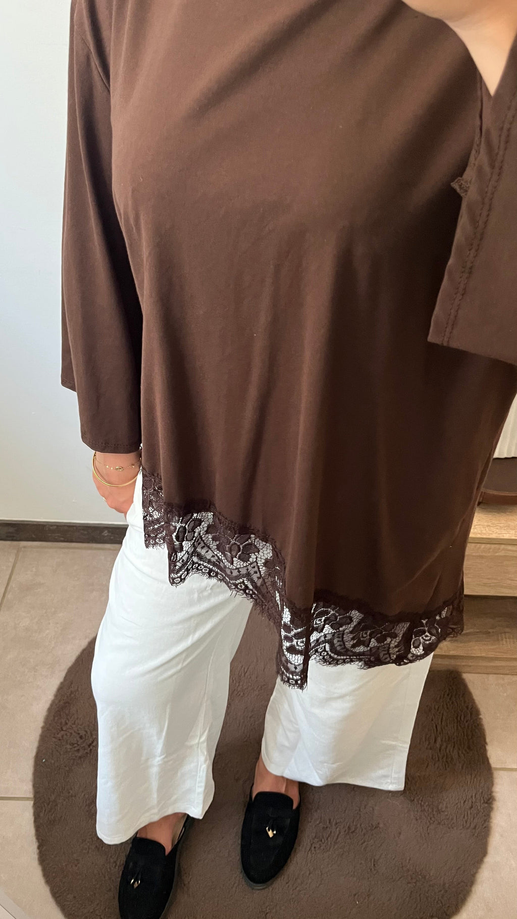 -Haut asymétrique-dentelle