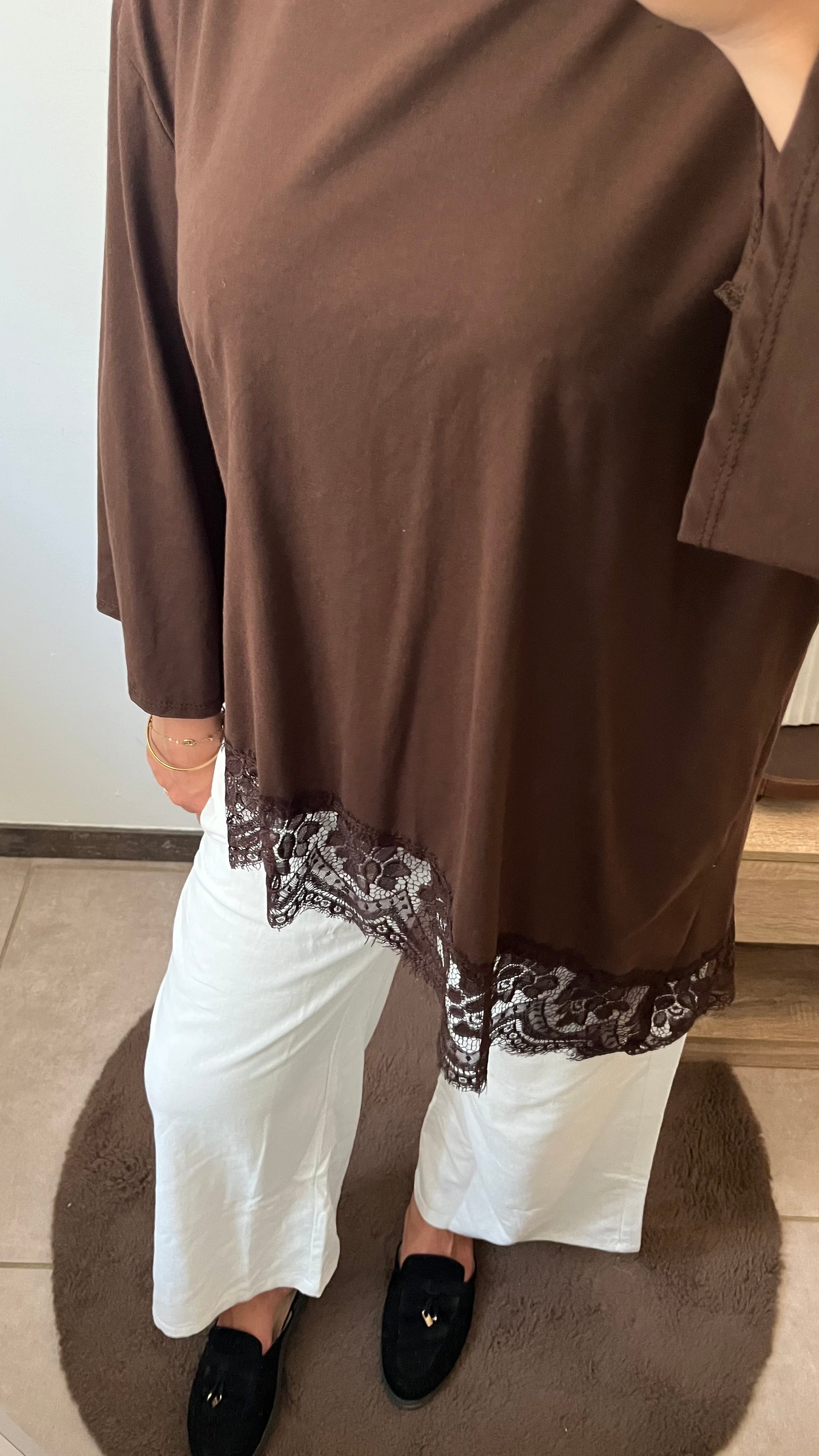 -Haut asymétrique-dentelle