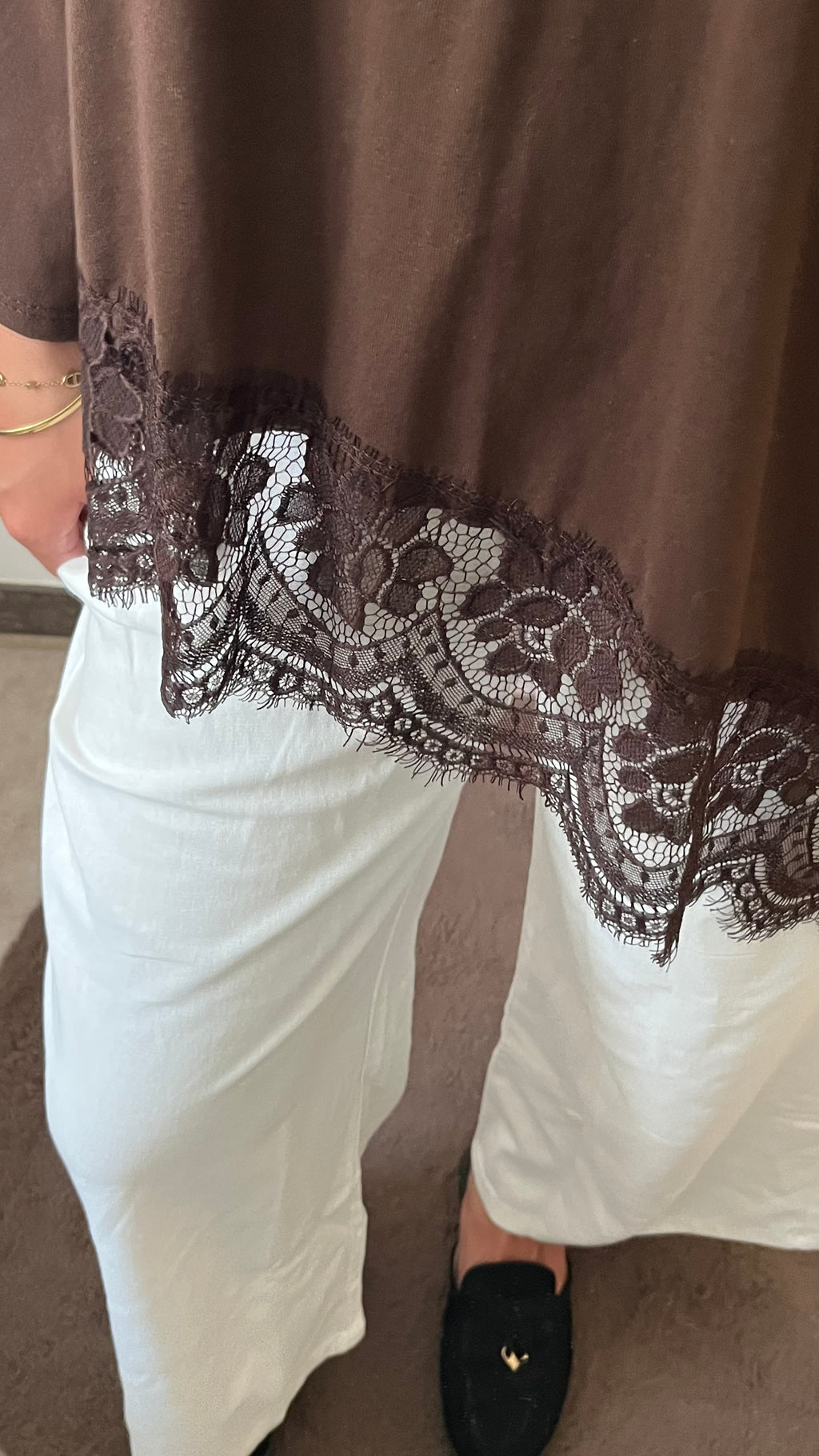-Haut asymétrique-dentelle
